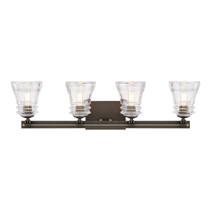 Minka Lavery Graham Avenue 4 Light Bath Vanity, Smoked Iron/Nickel