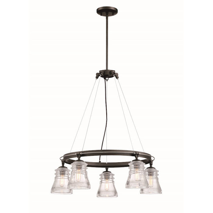 Minka Lavery Graham Avenue 5Lt Chandelier, Smoked Iron/Brushed Nickel - 2736-709