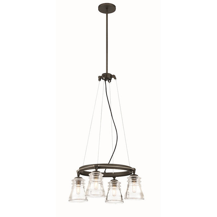 Minka Lavery Graham Avenue 4Lt Chandelier, Smoked Iron/Brushed Nickel - 2737-709