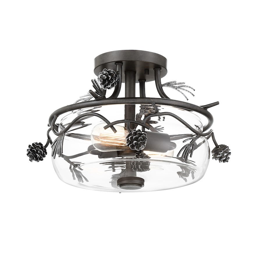 Minka Lavery Ponderosa Ridge 3 Light Semi Flush, Spruce/Silver - 2753-694