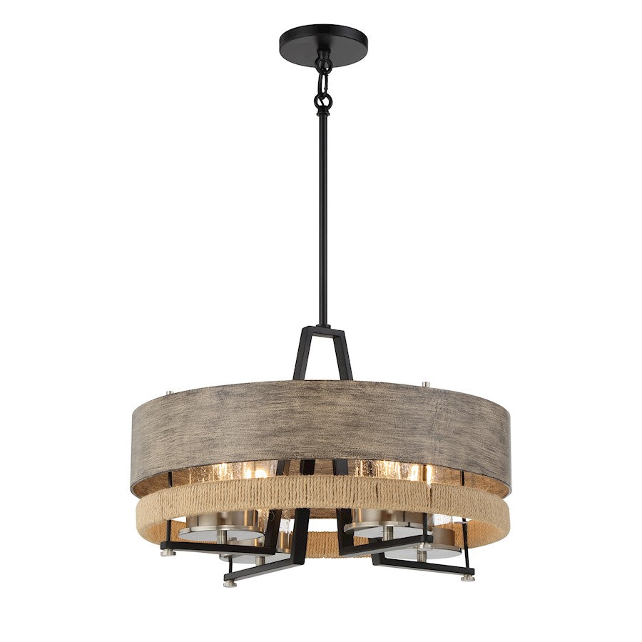 Minka Lavery Silver Creek 4 Lt Convertible Pendant, Grey/Coal/Nickel - 2764-733