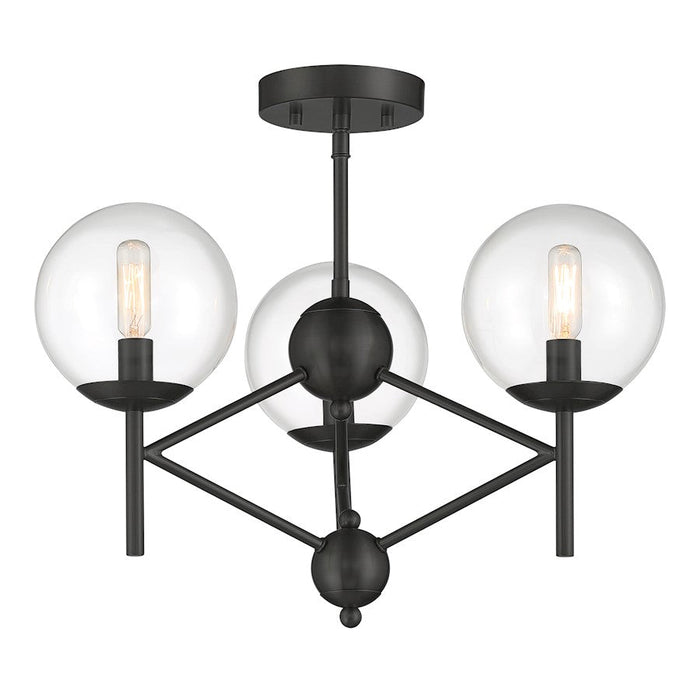 Minka Lavery Auresa 3 Light Semi Flush Mount, Coal - 2799-66A