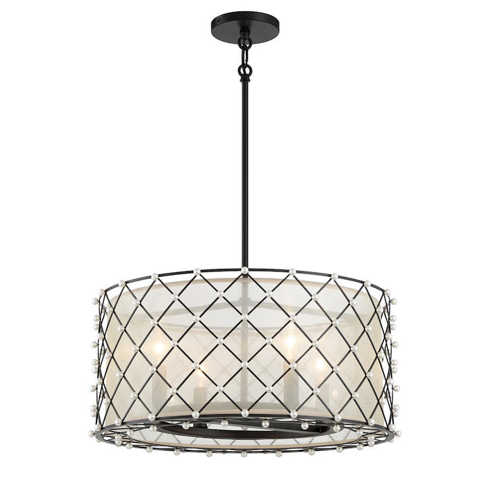 Minka Lavery Sheer Elegance 4 Light Convertiable Pendant, Coal - 2864-66A