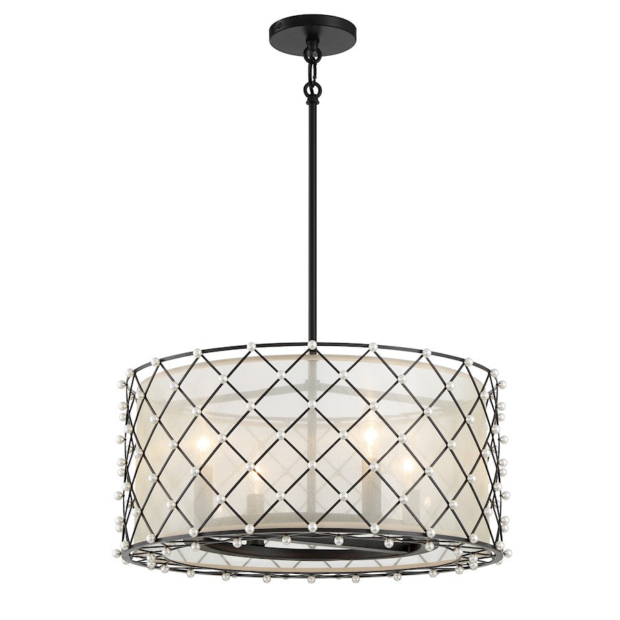 Minka Lavery Sheer Elegance 4 Light Convertiable Pendant, Coal - 2864-66A