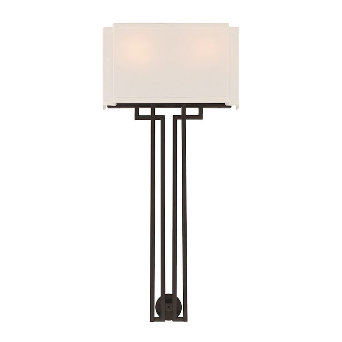 Minka Lavery Upham Estates 2 Light Wall Torchiere, Coal/Nickel/White - 2951-572