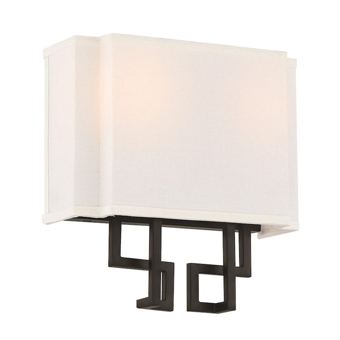 Minka Lavery Upham Estates 2 Light Wall Sconce, Coal/ Nickel /White - 2952-572