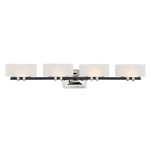 Minka Lavery Drury 4 Light LED Bath Vanity, Coal/ Nickel / White - 3014-572-L