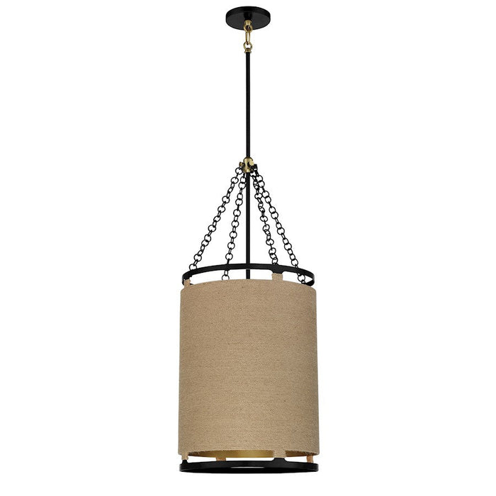 Minka Lavery Windward Passage 4 Light Pendant, Coal/Soft Brass - 3864-726