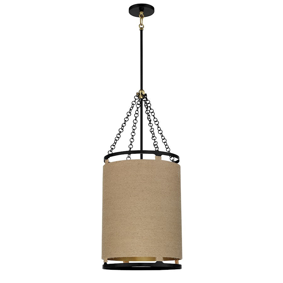 Minka Lavery Windward Passage 4 Light Pendant, Coal/Soft Brass - 3864-726