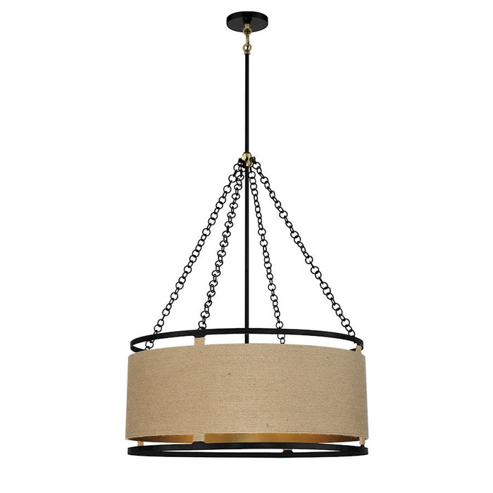 Minka Lavery Windward Passage 6 Light Pendant, Coal/Soft Brass - 3866-726