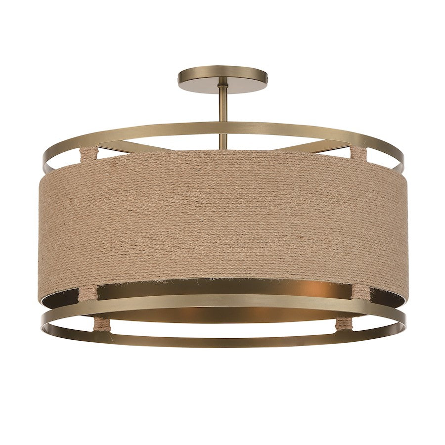 Minka Lavery Windward Passage 4 Light Semi Flush Mount, Soft Brass - 3869-695