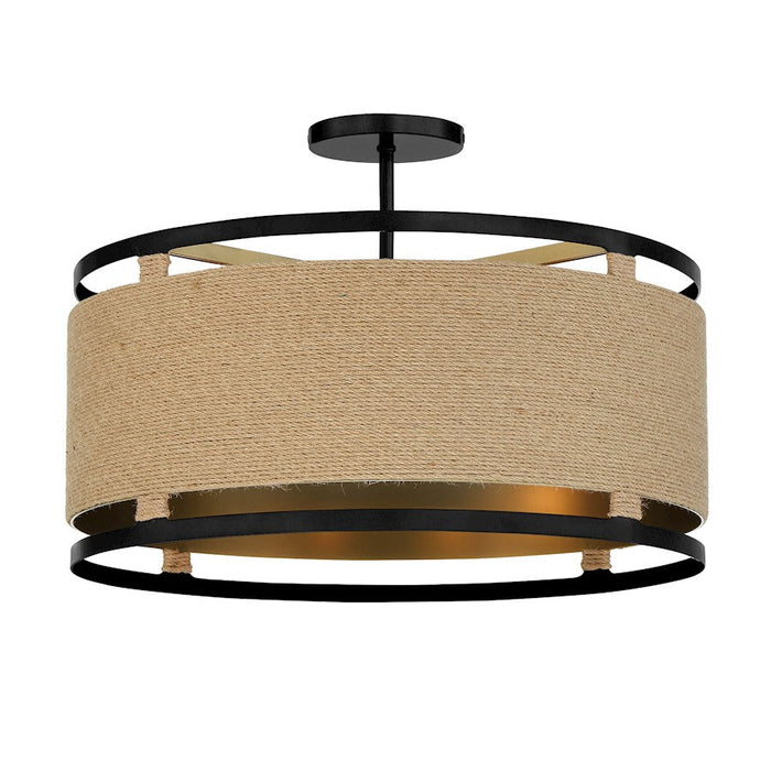 Minka Lavery Windward Passage 4 Light Semi Flush, Coal/Soft Brass - 3869-726