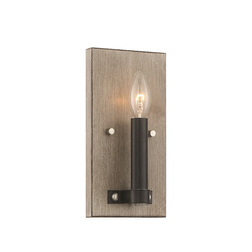 Minka Lavery Rawson Ridge 1 Light Wall Sconce, Aged Silverwood/Coal - 3871-693