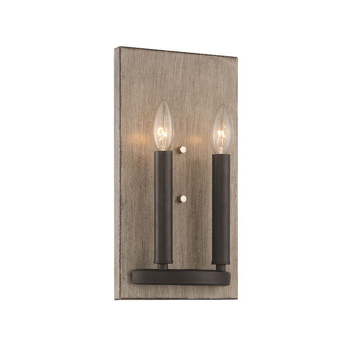 Minka Lavery Rawson Ridge 2 Light Wall Sconce, Aged Silverwood/Coal - 3872-693