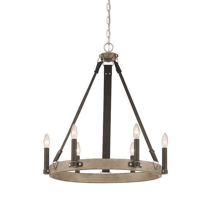 Minka Lavery Rawson Ridge 8 Light Chandelier, Aged Silverwood/Coal - 3878-693