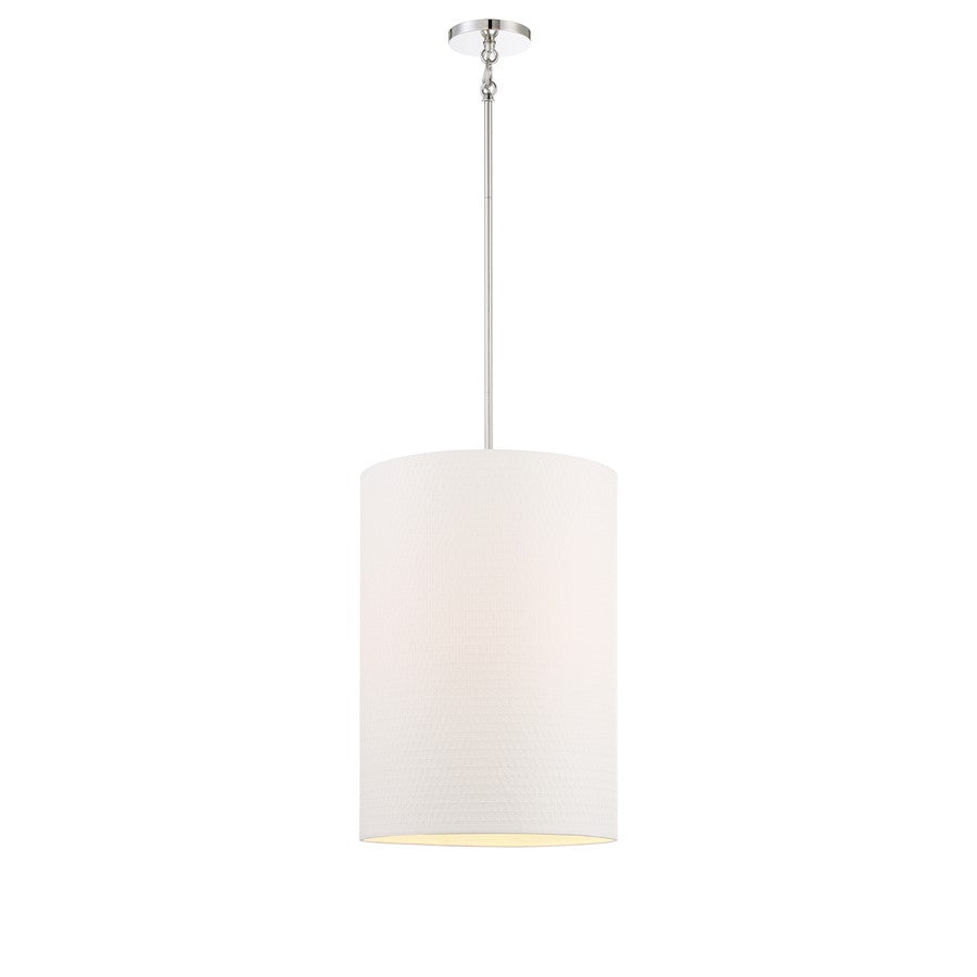 Minka Lavery Palmetto 4 Light Pendant, Polished Nickel/White - 3924-613