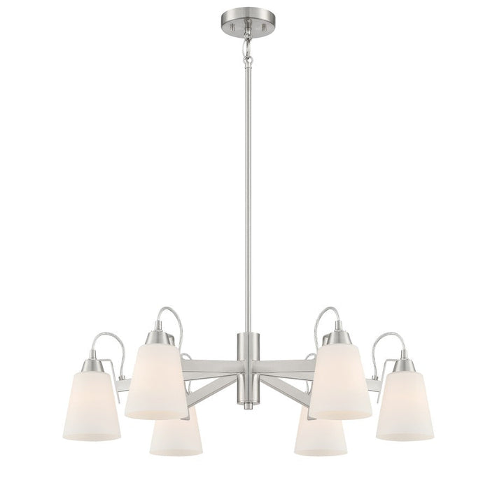 Minka Lavery Beckonridge 6 Light Chandelier, Nickel/Etched Opal - 3996-84