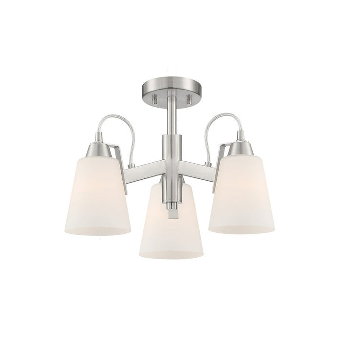 Minka Lavery Beckonridge 3 Light Semi Flush, Nickel/Etched Opal - 3997-84