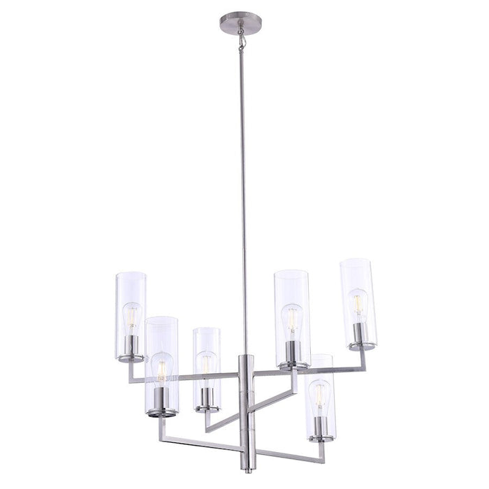 Minka Lavery Acacia 6 Light Chandelier, Brushed Nickel/Clear - 4046-84