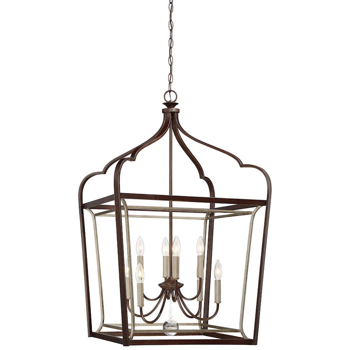 OPEN BOX: Minka Lavery Astrapia 8 Light Foyer, Dark Sienna/ Silver