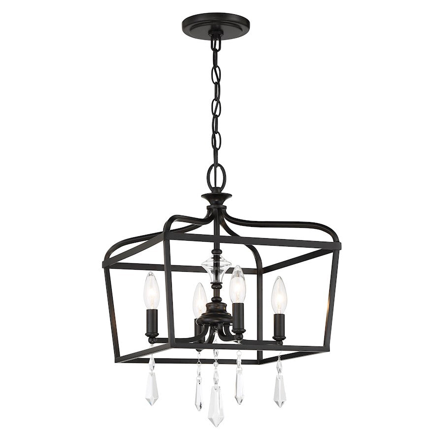 Minka Lavery Laurel Estate 4 Light 14" Semi Flush, Coal - 4447-66A