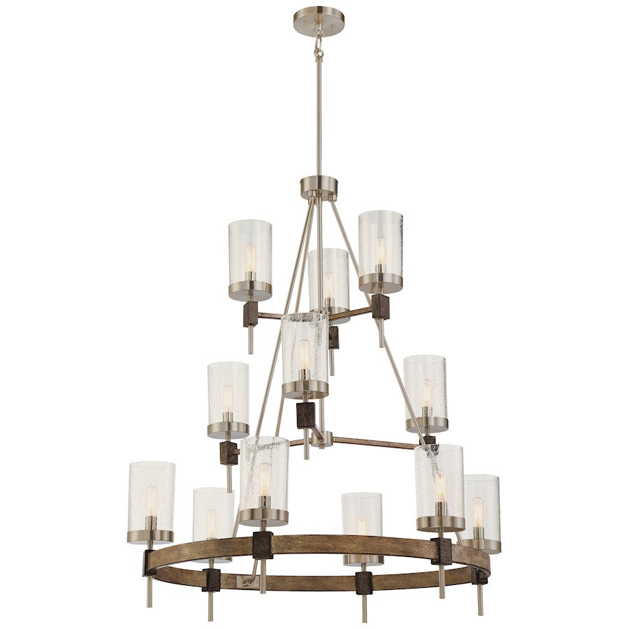 Minka Lavery Bridlewood 12-Light Stone Grey/Brushed Nickel Chandelier - 4641-106