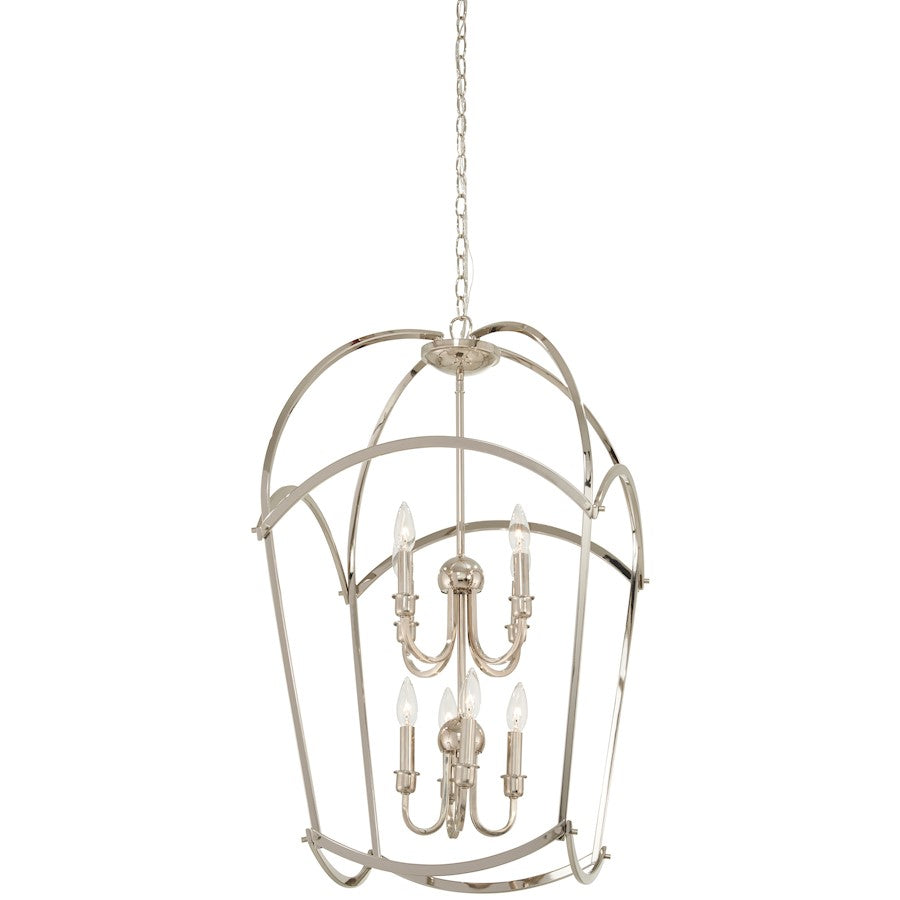 Minka Lavery Tyson's Gate 6-Light Brushed Nickel/Shale Wood Pendant - 4778-613