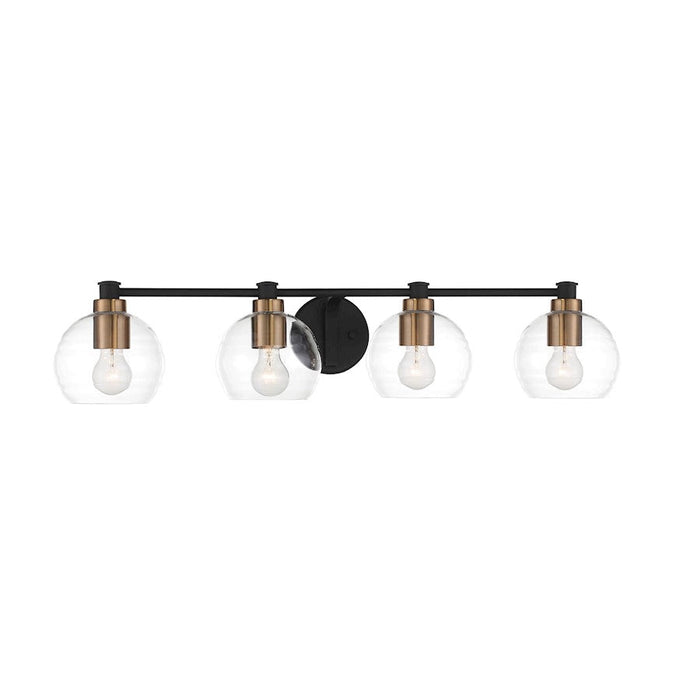 Minka Lavery Keyport 4 Light Bath, Sand Coal/Brushed Brass - 4914-653