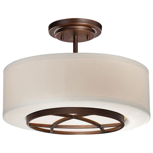 Minka Lavery City Club 3 Light Semi Flush, Dark Brushed Bronze - 4951-267B