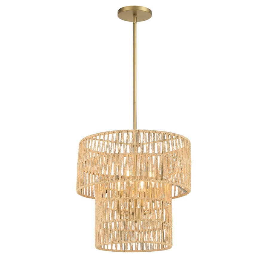 Minka Lavery Bungalow Heaven 4 Light Pendant, Soft Brass - 5044-695