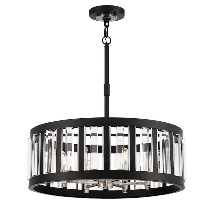 Minka Lavery Majestic Splendor 6 Light 25" Pendant, Sand Coal/Nickel - 5495-729