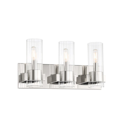 Minka Lavery Vernon Place 3 Light Bath Vanity, Chrome/Clear Ribbed - 5893-77