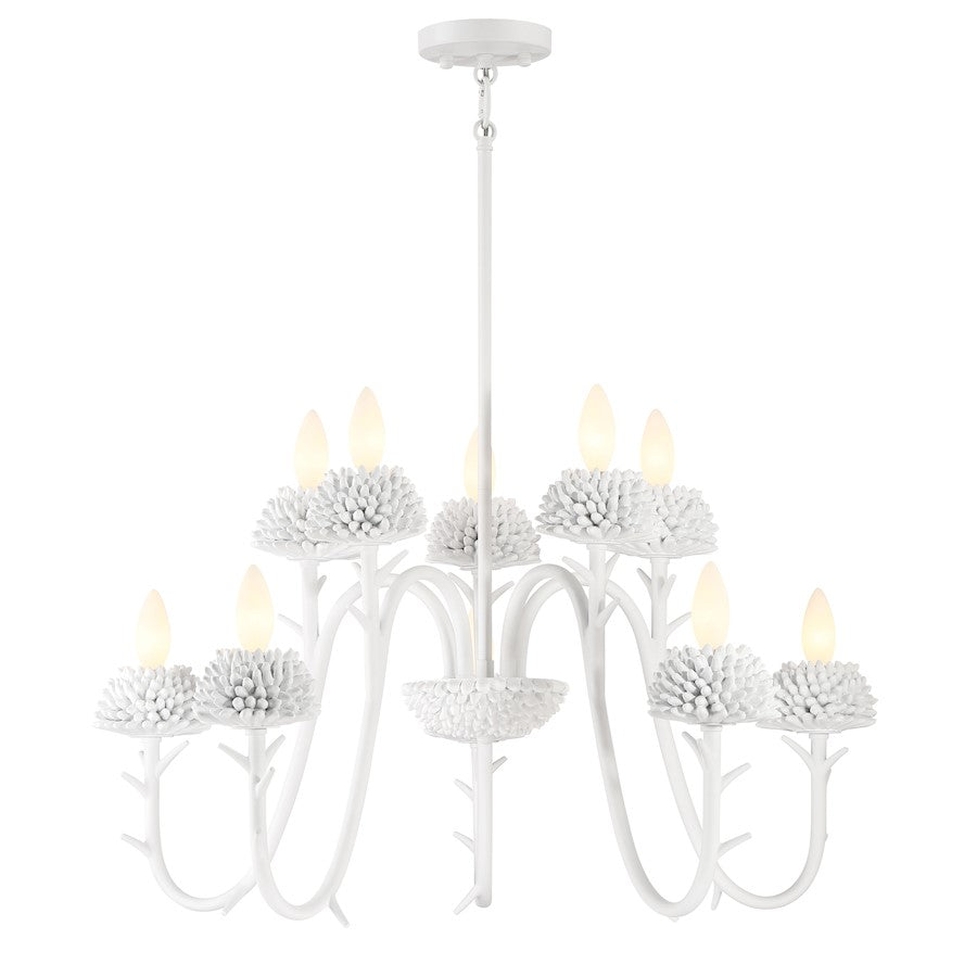 Minka Lavery North Folk 10 Light Tow Tier Chandelier, Sand White - 5907-655