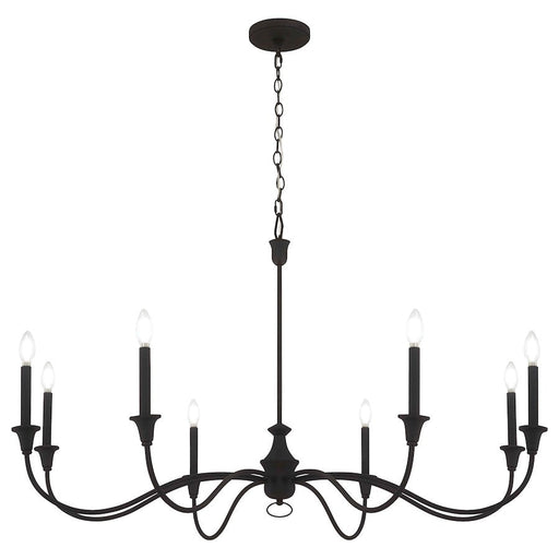 Minka Lavery Halifax County 8 Light Chandelier, Textured Black - 6258-076