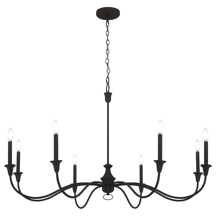 Minka Lavery Halifax County 8 Light Chandelier, Textured Black - 6258-076