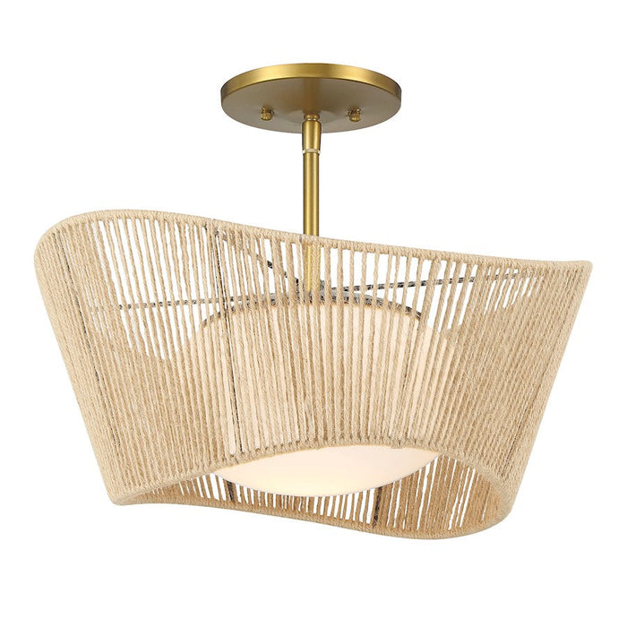 Minka Lavery Key Largo 1 Light Semi Flush Mount, Soft Brass - 6574-695