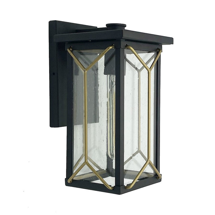 Minka Lavery Hillside Manor 1Lt Med Outdoor Wall, Coal/Mystic Gold - 72802-727