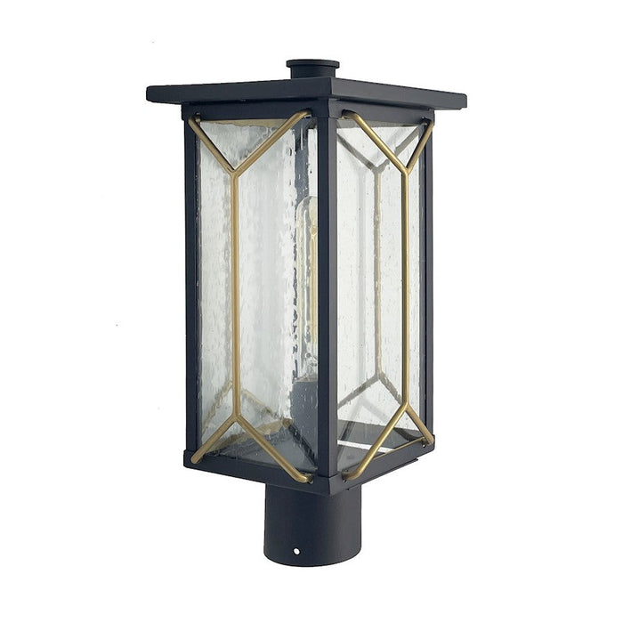 Minka Lavery Hillside Manor 1Lt Outdoor Post Mount, Coal/Mystic Gold - 72806-727