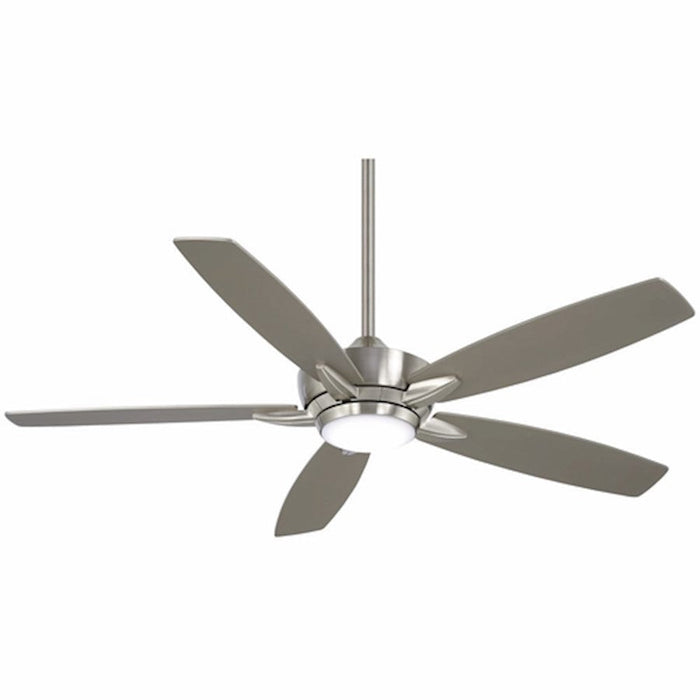 Minka Aire Kelvyn 52" LED Ceiling Fan, Nickel/Etched White/Silver - F717L-BN-SL