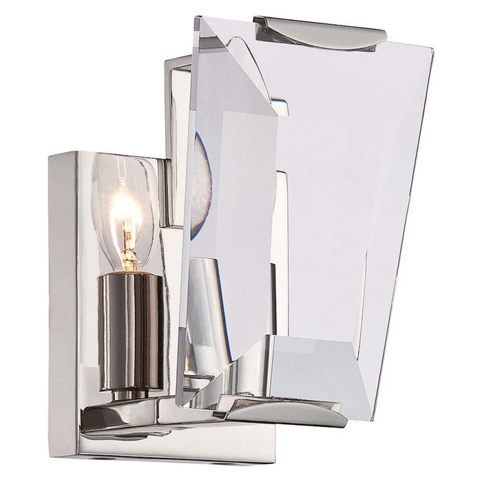 Minka Metropolitan Castle Aurora 1 Light Wall Sconce, Polished Nickel