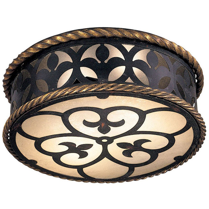 Minka Metropolitan Montparnasse 2 Light Flush, French Black/Gold Leaf