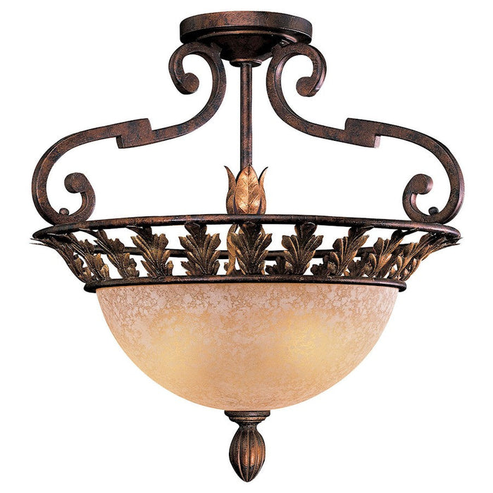 Minka Metropolitan Zaragoza 3 Light Semi Flush Mount, Golden Bronze