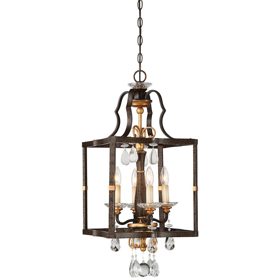 Minka Metropolitan Chateau Nobles 4 Light Pendant, Raven Bronze/Gold - N6463-652