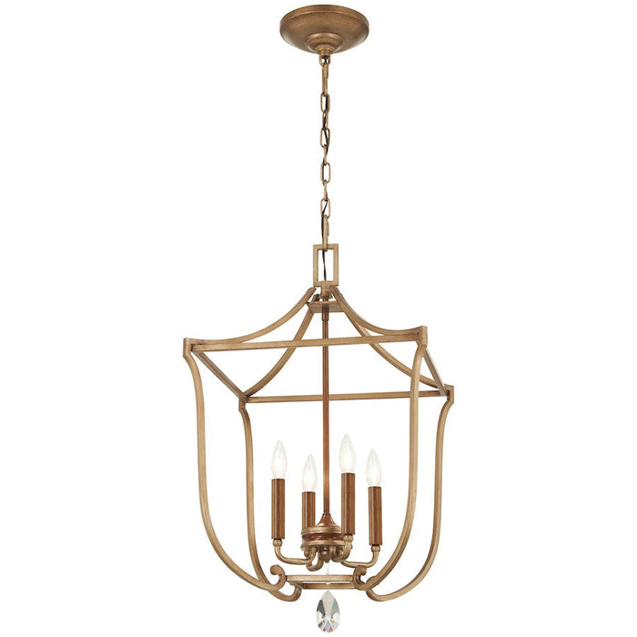 Minka Metropolitan Magnolia Manor 4 Light Pendant, Gold/Bronze - N6553-690