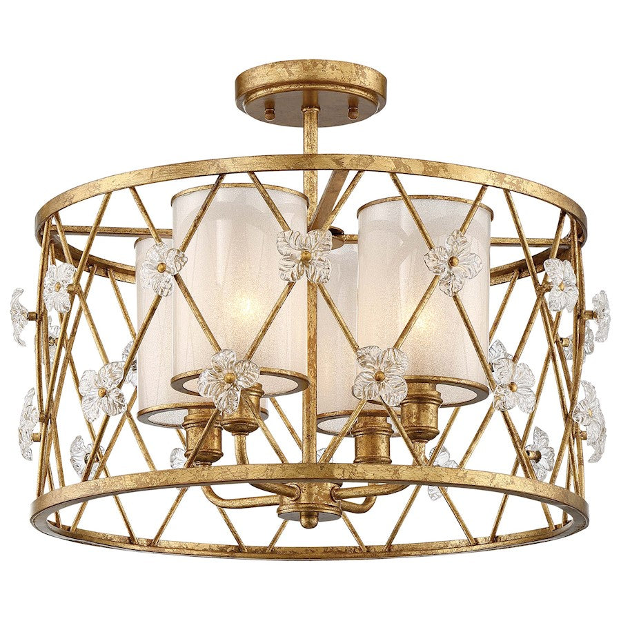 Minka Metropolitan Victoria Park 4 Light Semi Flush, Elara Gold