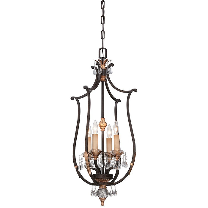 Minka Metropolitan Bella Cristallo 4 Light Pendant, Bronze/Gold - N6644-258B