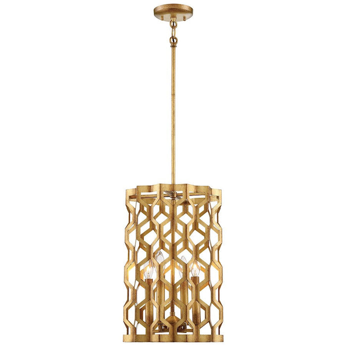 Minka Metropolitan Coronade 4 Light Pendant, Pandora Gold