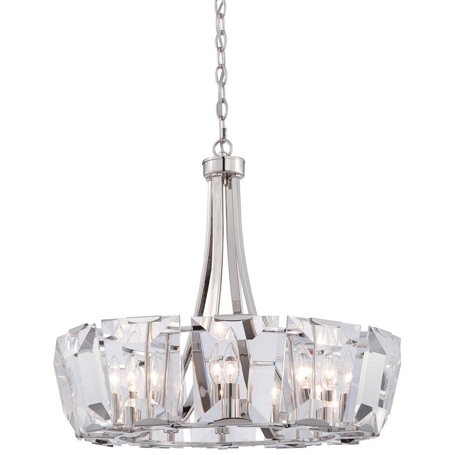 Minka Metropolitan Castle Aurora 12 Lt Chandelier, Polished Nickel - N6982-613