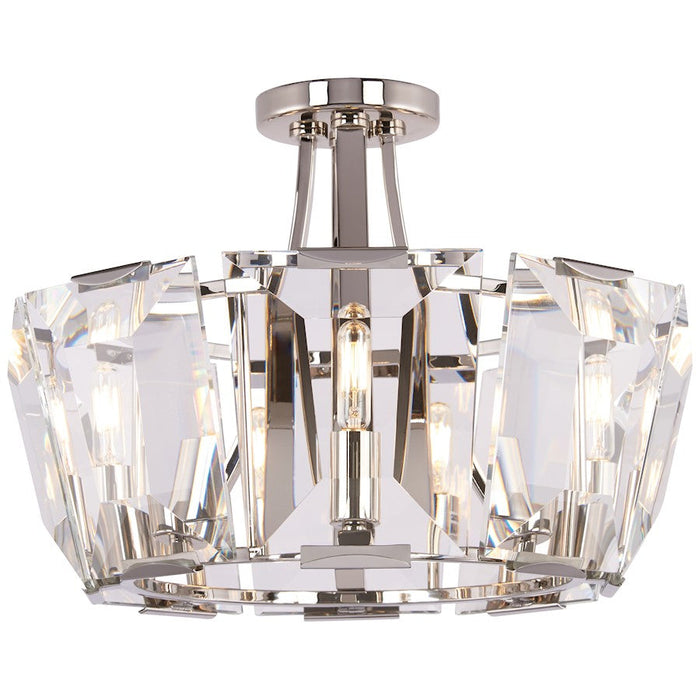 Minka Metropolitan Castle Aurora 8 Light Semi Flush Mount, Nickel - N6987-613