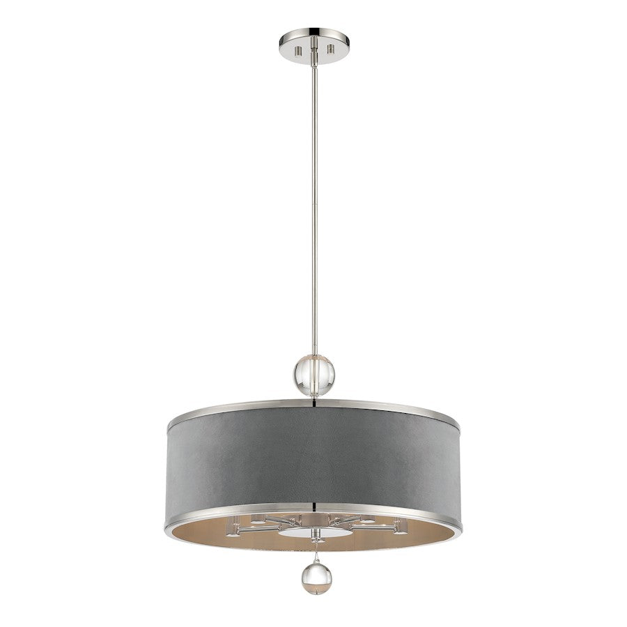 Minka Metropolitan Luxor 5 Lt Convertible Pendant/Semi Flush, Nickel - N7325-613